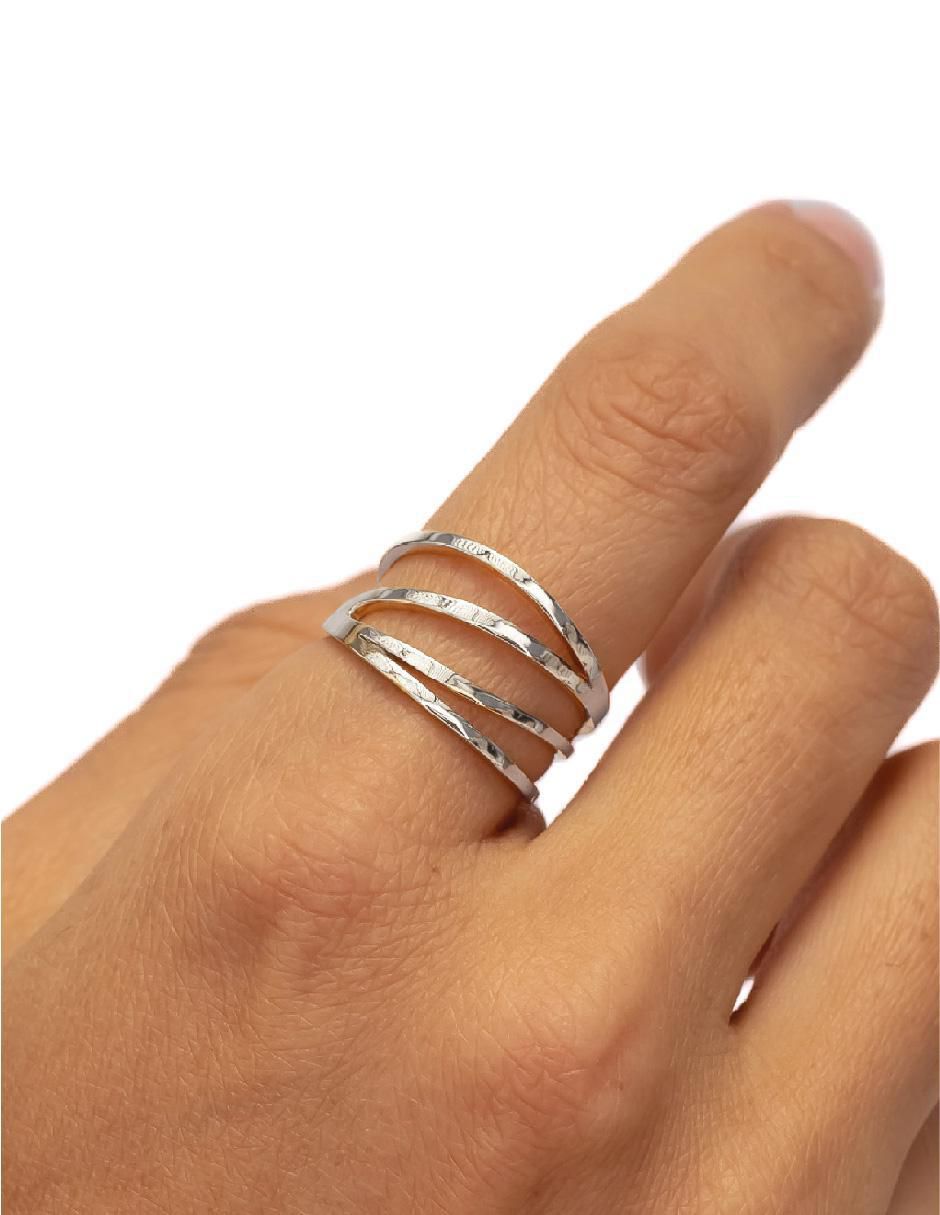 Anillo redondo Flowing With Nature P 925 de plata brillante 2