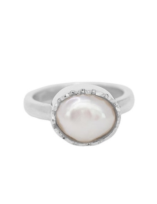 Anillo redondo Tesoros Del Océano P 925 de plata perla brillante