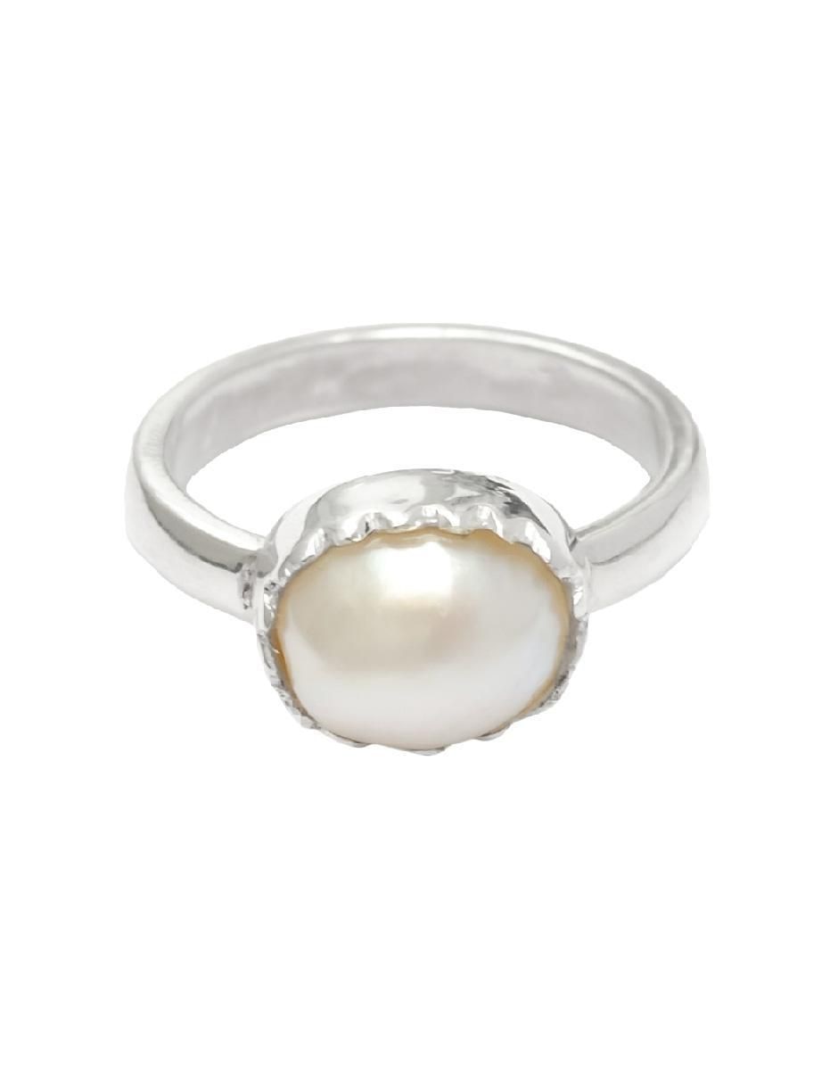 Anillo redondo Tesoros Del Océano P 925 de plata perla brillante 5