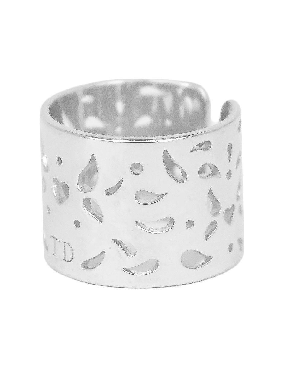 Anillo redondo Hecho En México P 925 de plata brillante 4