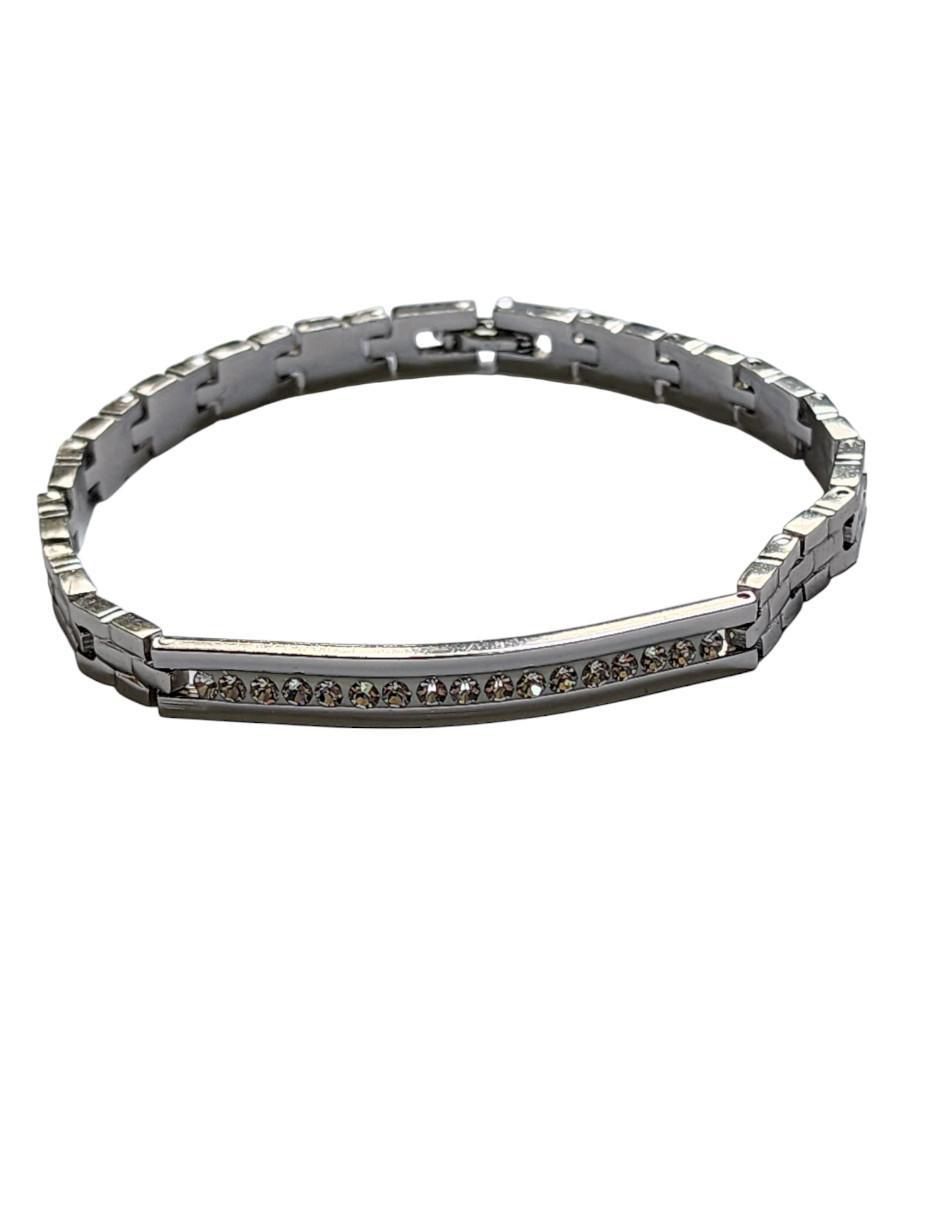 Brazalete de oro laminado con zirconia 14 K acabado brillante 4