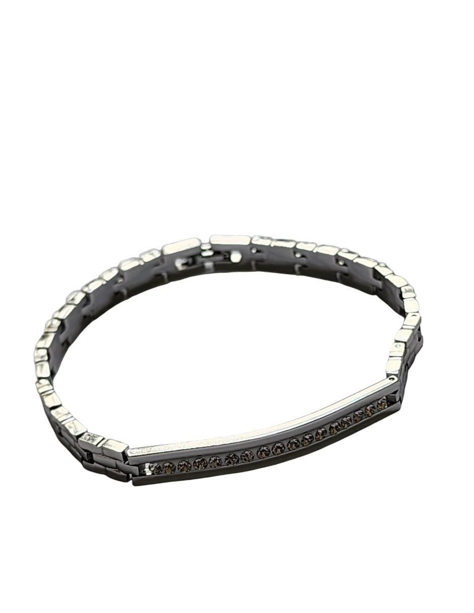 Brazalete de oro laminado con zirconia 14 K acabado brillante 6
