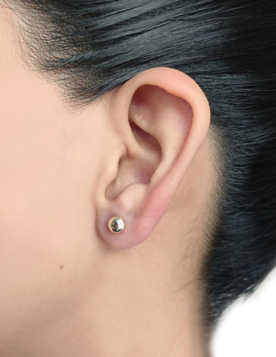 Broqueles redondos de oro 14 K 3