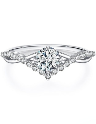 Anillo de compromiso de plata P 925 Infinity Of Love moissanita