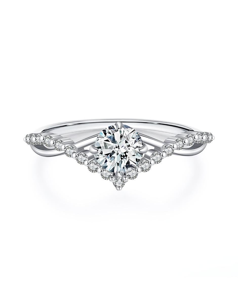 Anillo de compromiso de plata P 925 Infinity Of Love moissanita