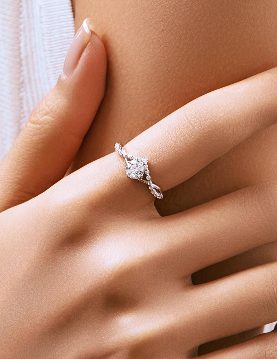 Anillo de compromiso de plata P 925 Infinity Of Love moissanita