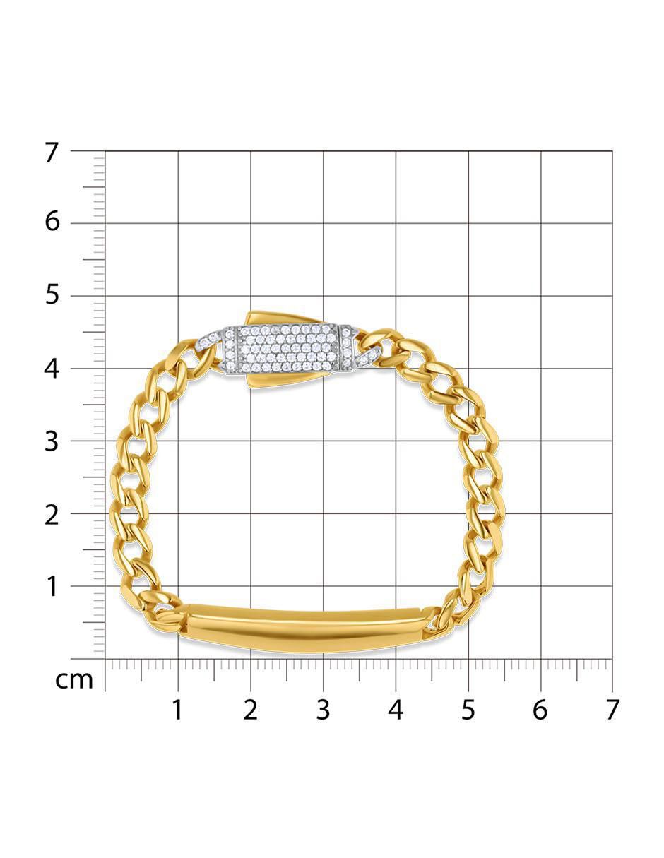 Pulsera de oro amarillo con zirconia 14 K acabado brillante 4