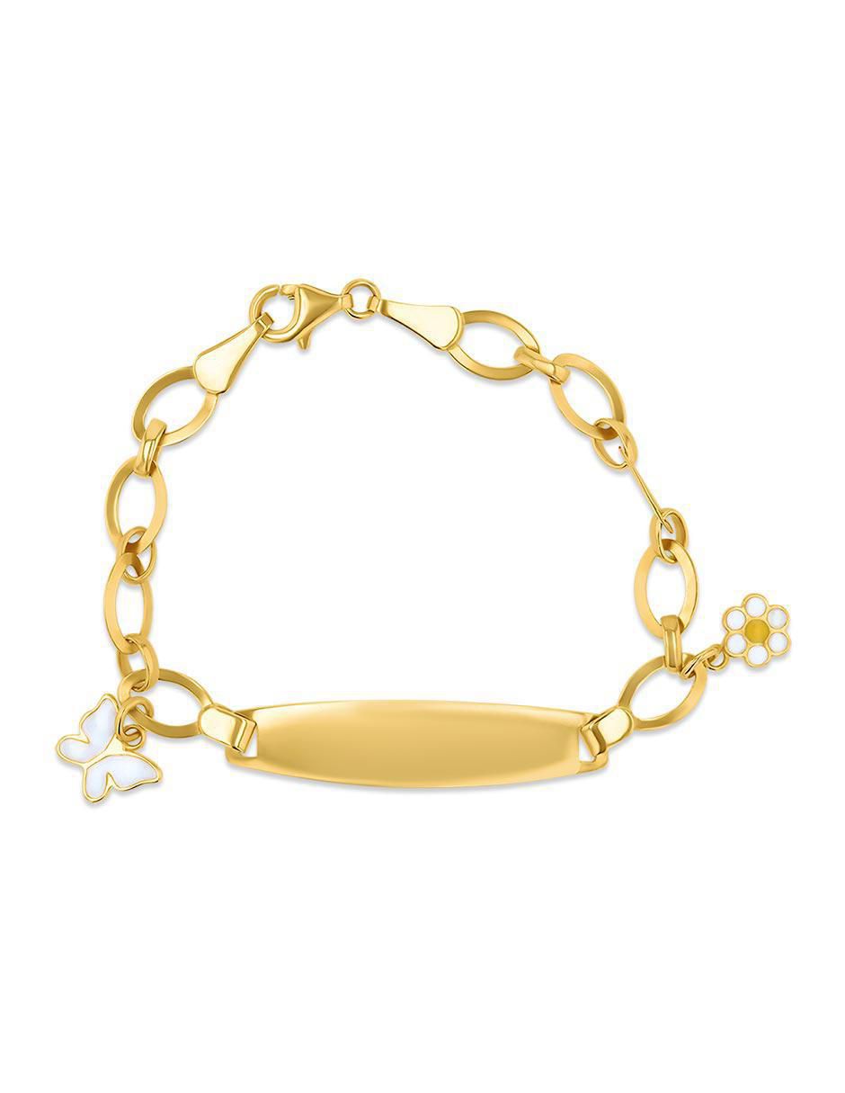 Pulsera de oro amarillo 14 K acabado brillante