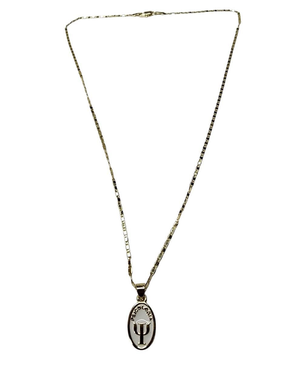Collar con dije de ovalado Psicologia de oro laminado 14 K 2