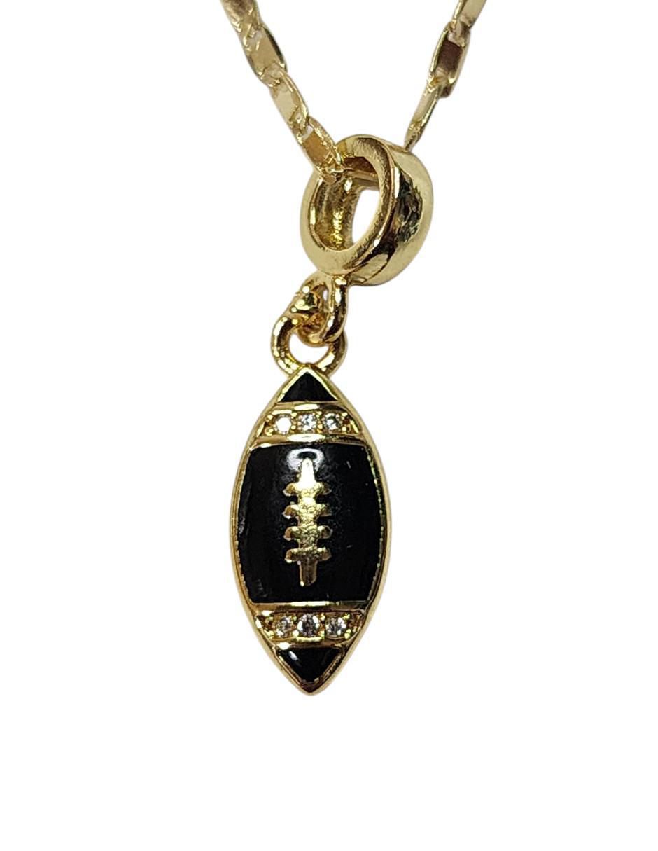 Collar con dije Fútbol Americano de oro laminado 14 K 2