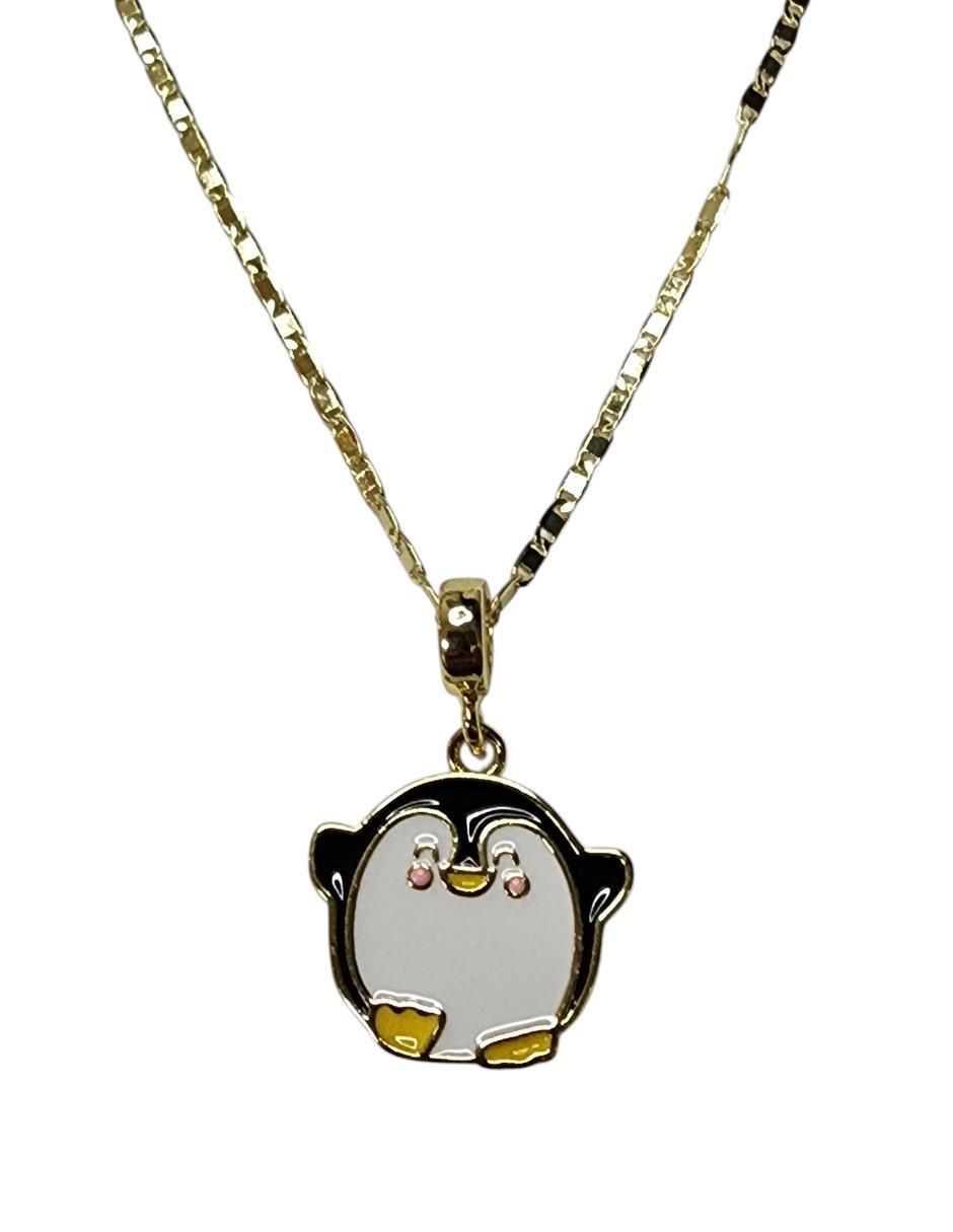 Collar con dije Pingüino de oro laminado 14 K Collar con dije Pingüino de oro laminado 14 K