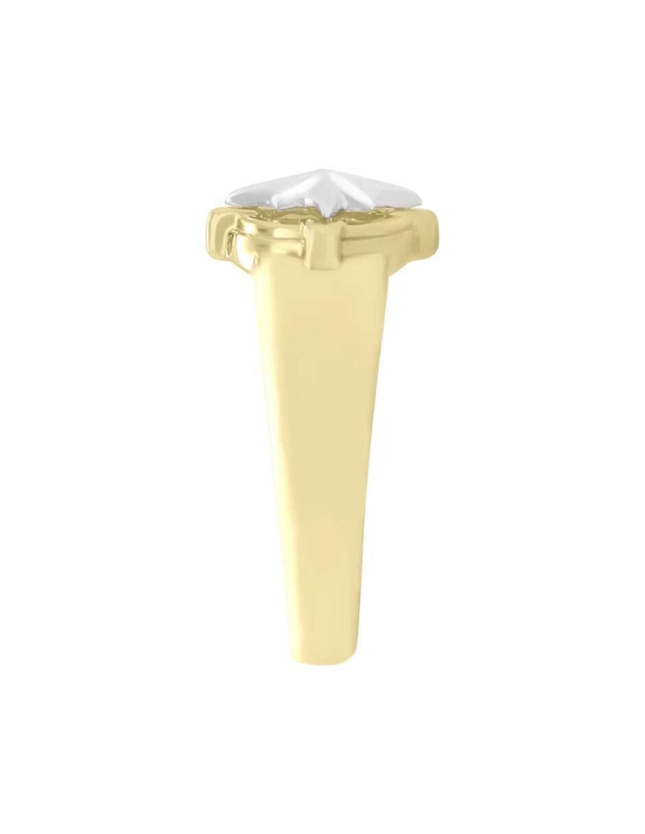 Anillo de estrella Rosa De Los Vientos 14 k de oro brillante