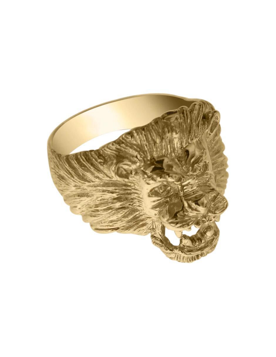 Anillo de león 14 k de oro brillante Anillo de león 14 k de oro brillante
