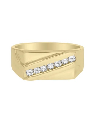 Anillo redondo Celso 14 k de oro diamante brillante Anillo redondo Celso 14 k de oro diamante brillante