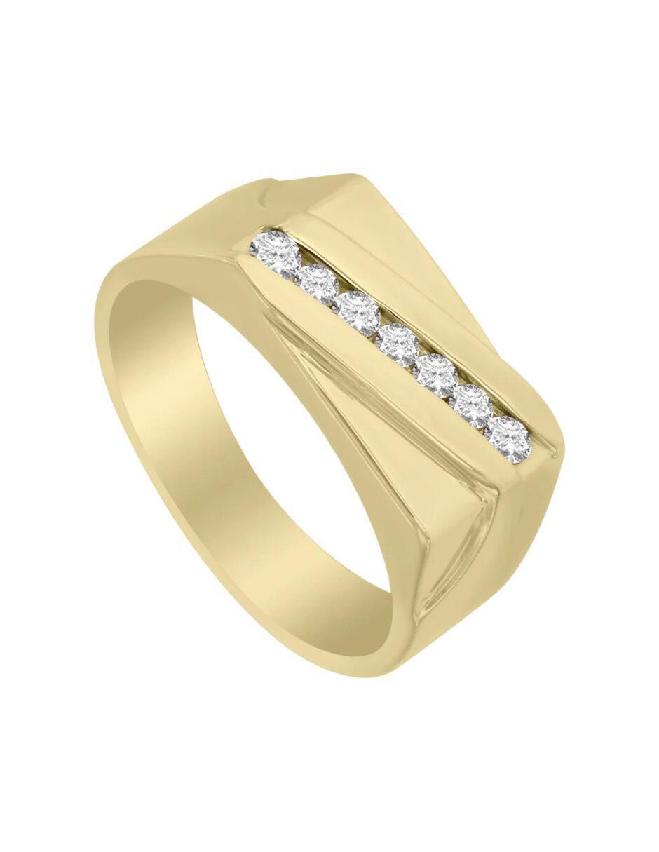Anillo redondo Celso 14 k de oro diamante brillante 3