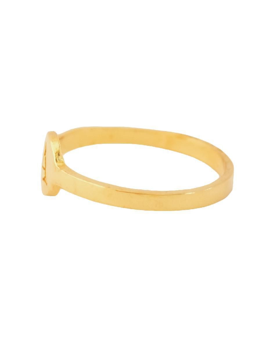 Anillo redondo P 925 de plata brillante