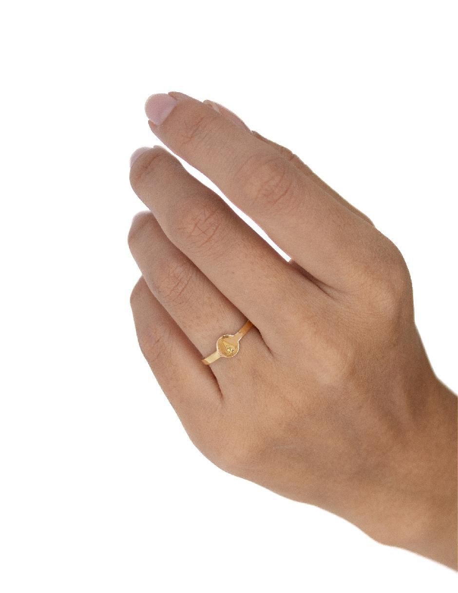 Anillo redondo P 925 de plata brillante