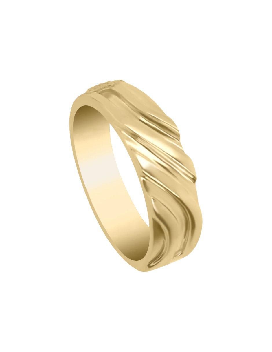 Anillo redondo Mateu 14 k de oro brillante 3