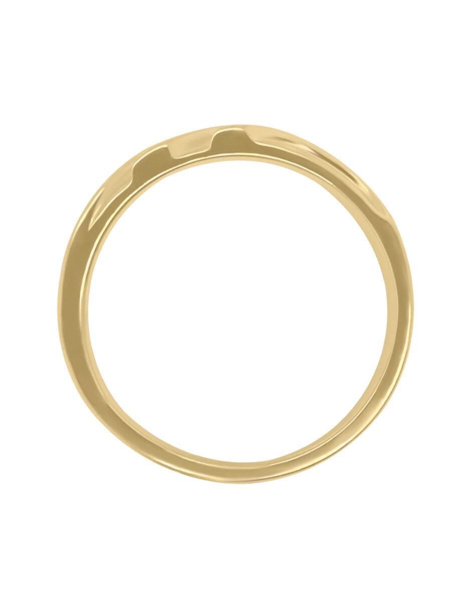 Anillo redondo Mateu 14 k de oro brillante 2