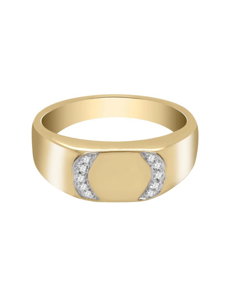 Anillo redondo Terra 14 k de oro diamante brillante Anillo redondo Terra 14 k de oro diamante brillante