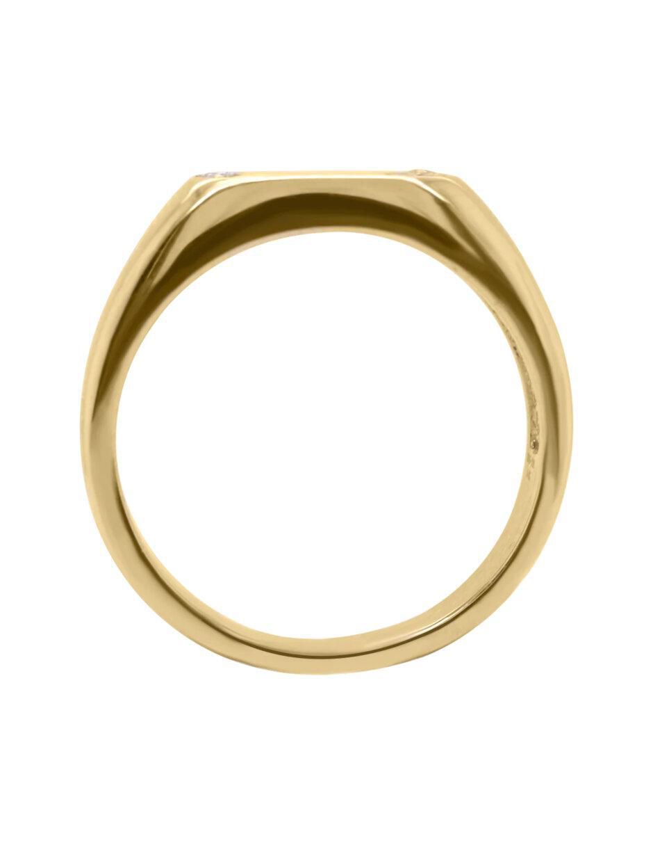 Anillo redondo Terra 14 k de oro diamante brillante 4