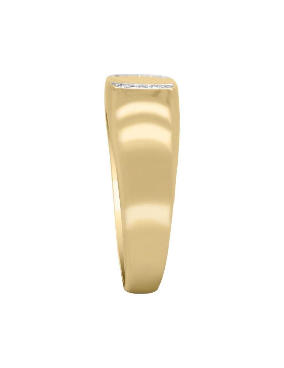 Anillo redondo Terra 14 k de oro diamante brillante 3