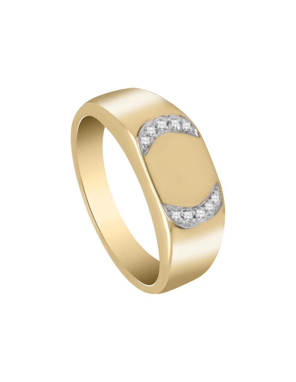 Anillo redondo Terra 14 k de oro diamante brillante 2