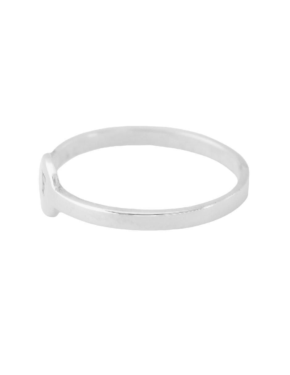 Anillo redondo P 925 de plata brillante
