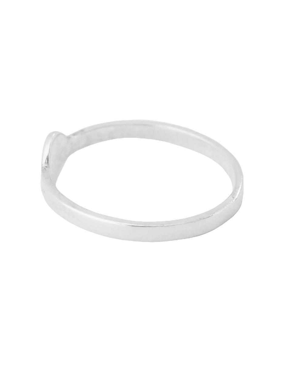Anillo redondo P 925 de plata brillante