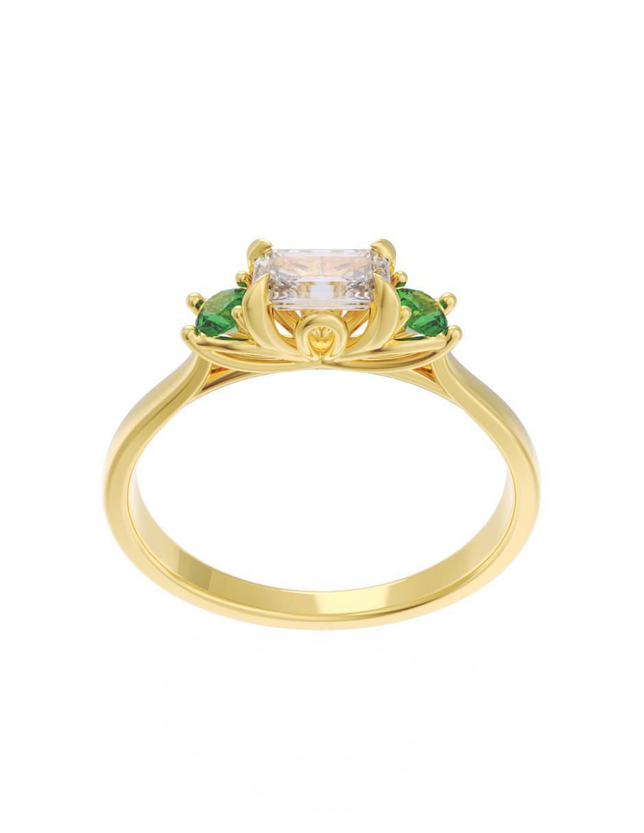 Anillo de compromiso 14 k Eternidad 2