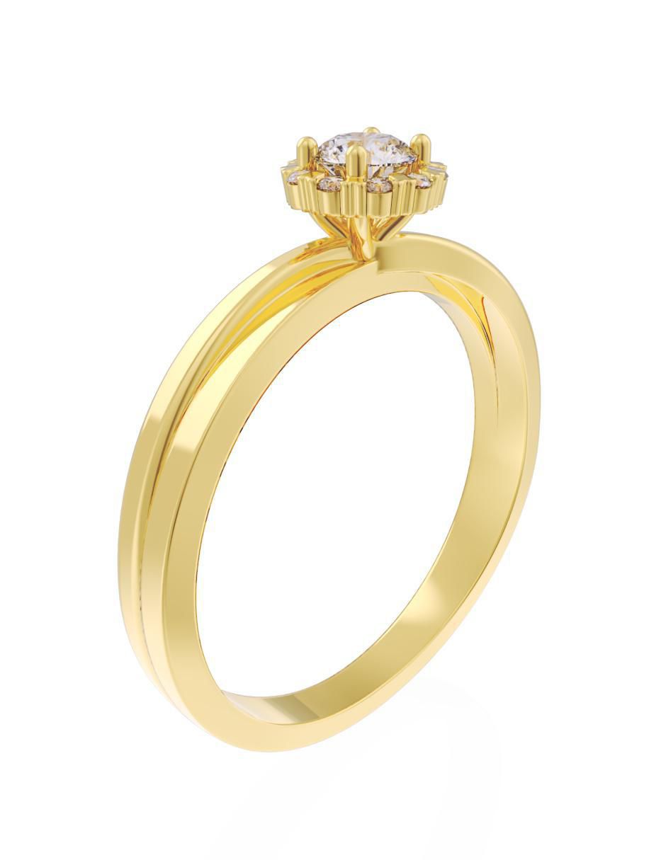 Anillo de compromiso 14 k Eternidad 3