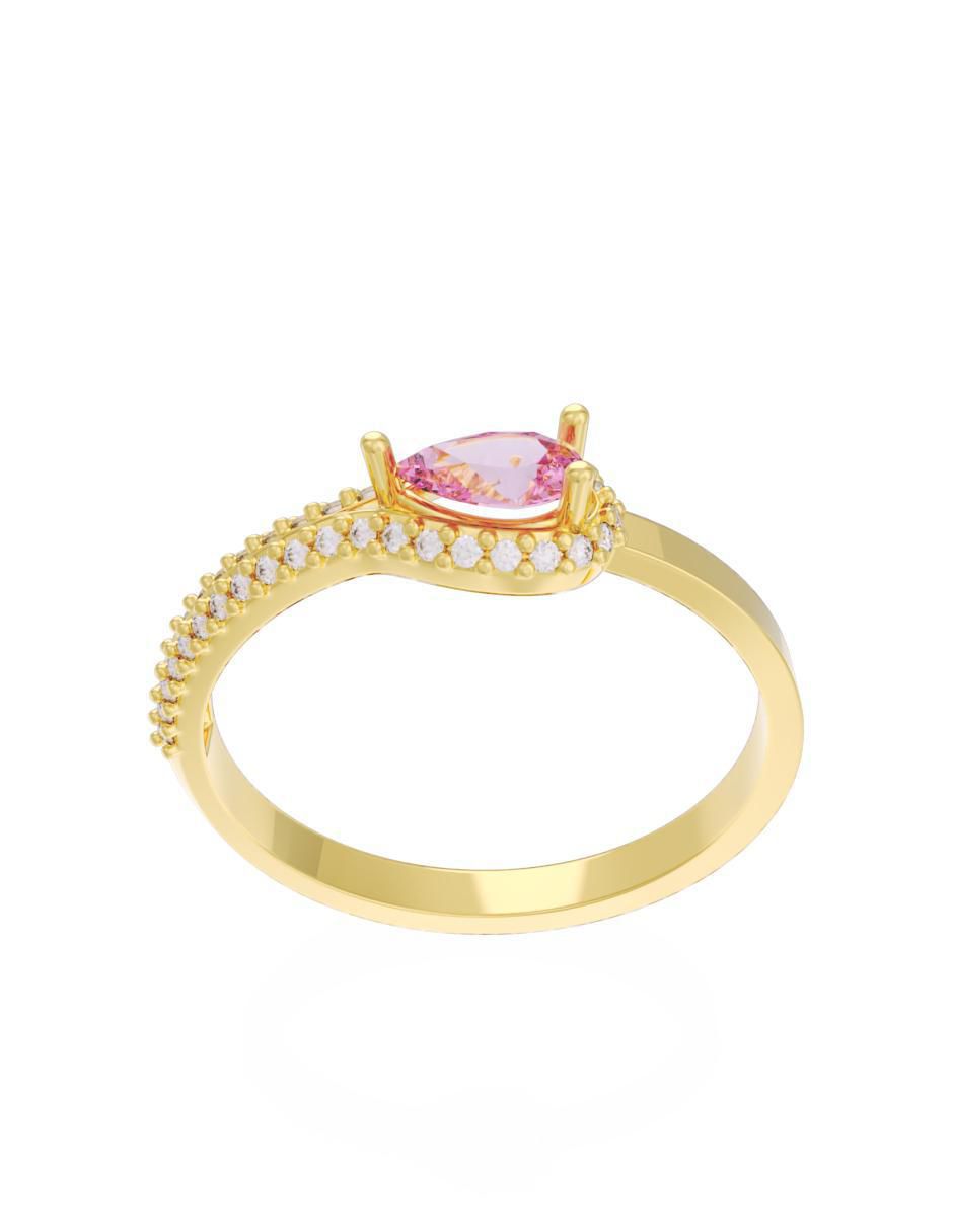 Anillo de compromiso 14 k Eternidad 3