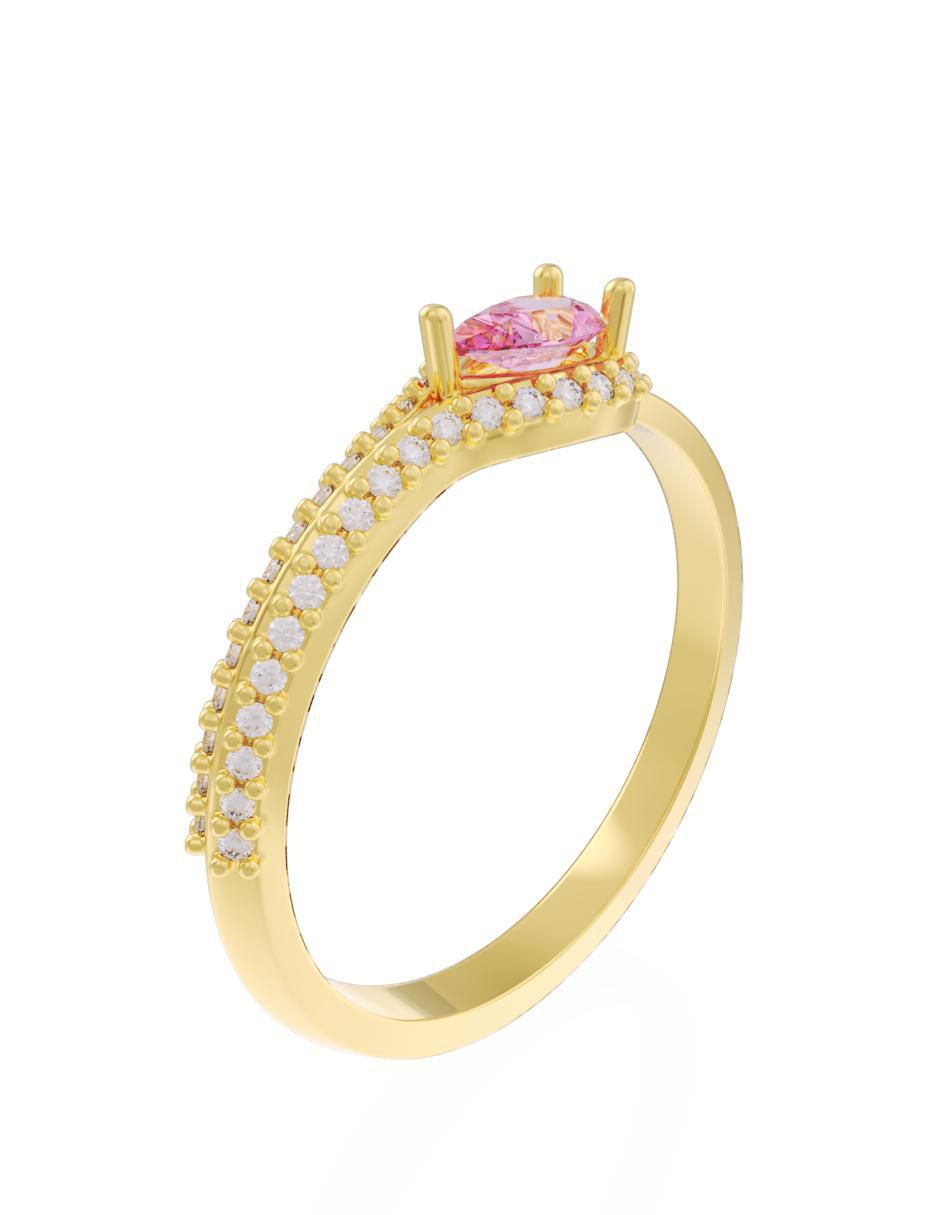 Anillo de compromiso 14 k Eternidad 2