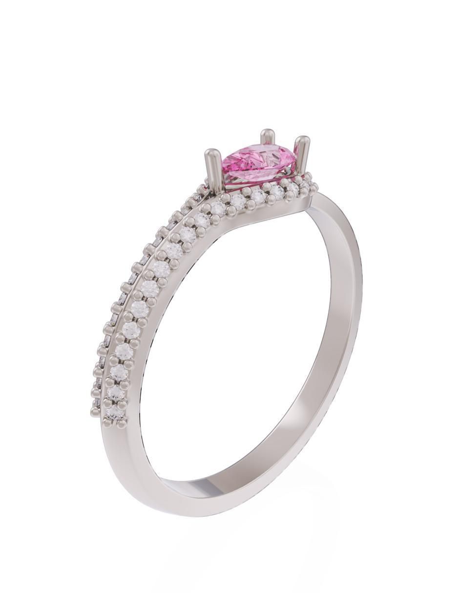 Anillo de compromiso 14 k Eternidad 3