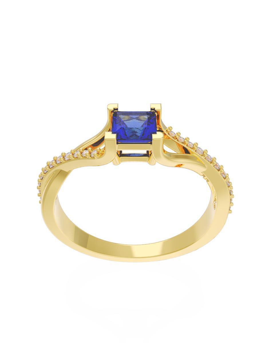 Anillo de compromiso 14 k Eternidad 2