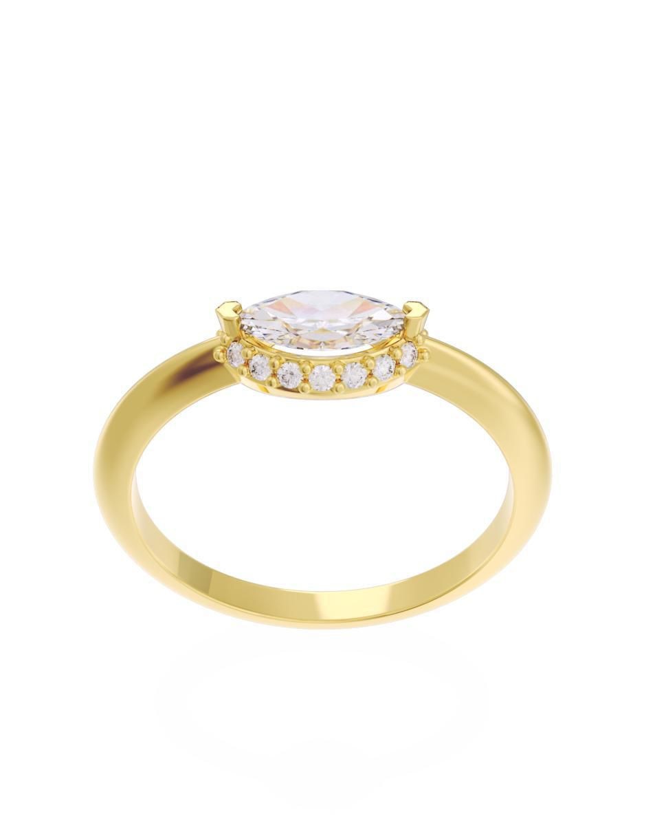 Anillo de compromiso 14 k Eternidad 2