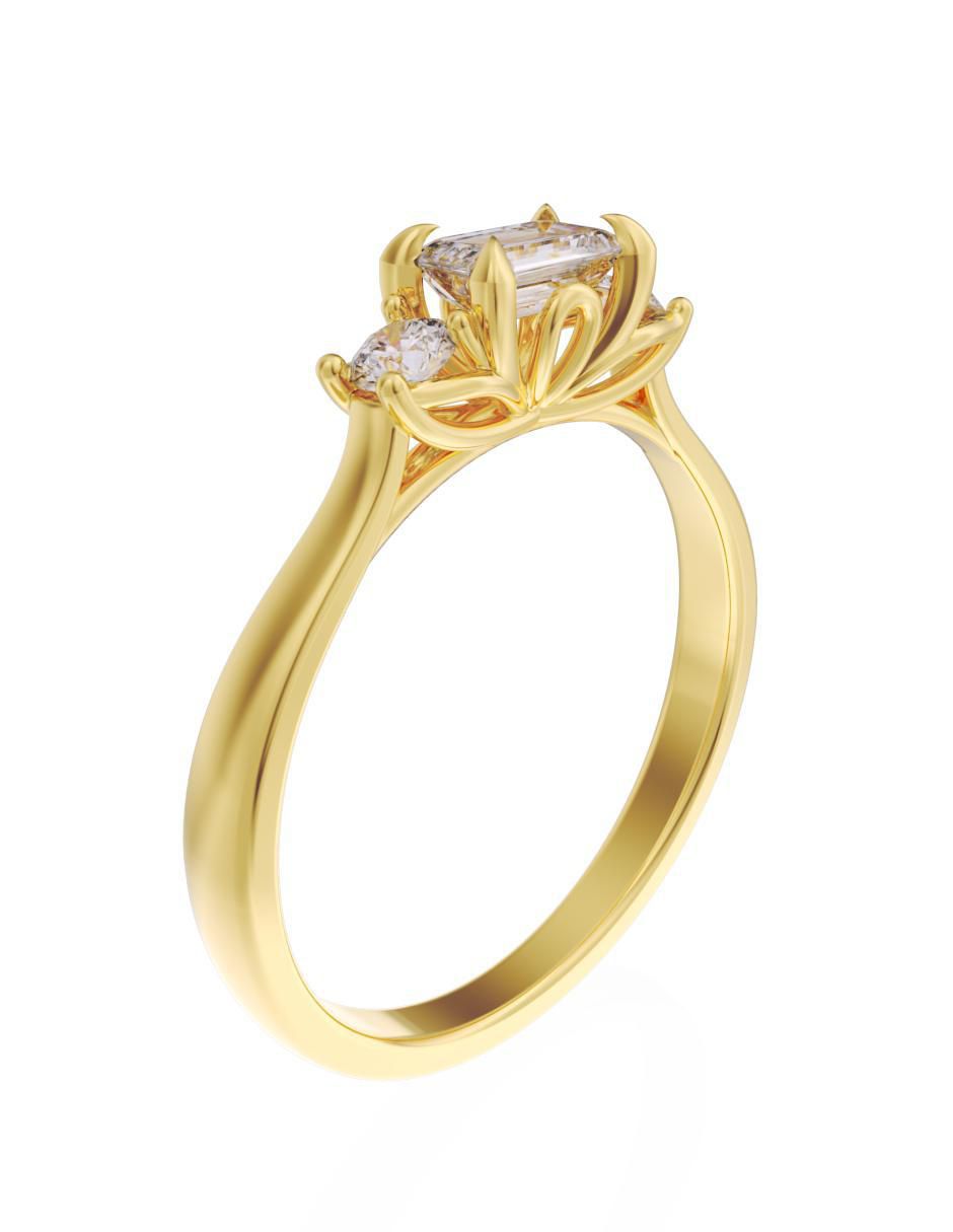 Anillo de compromiso 14 k Eternidad 3