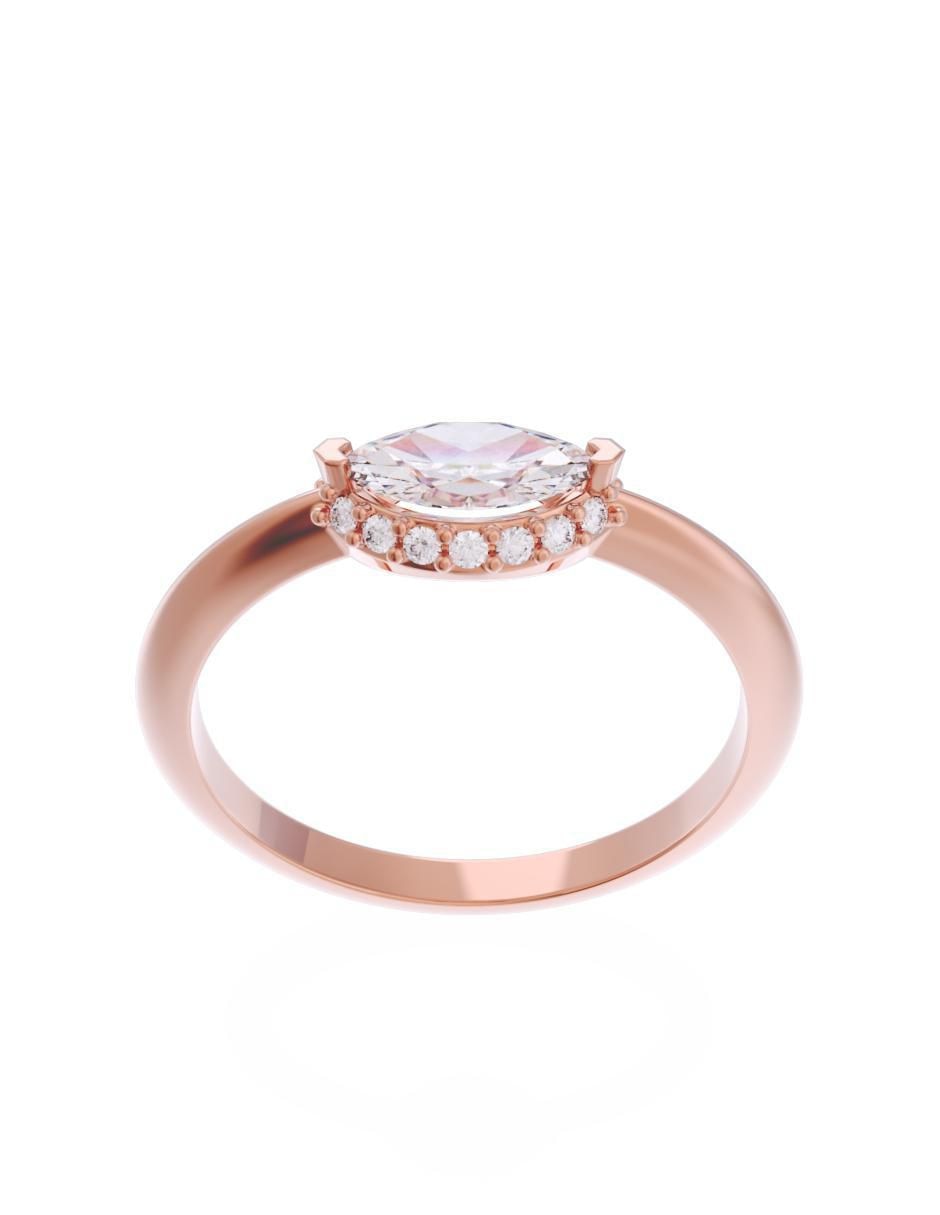 Anillo de compromiso 14 k Eternidad 2