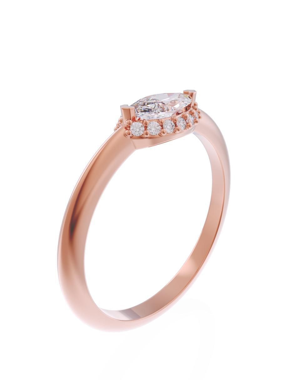 Anillo de compromiso 14 k Eternidad 3