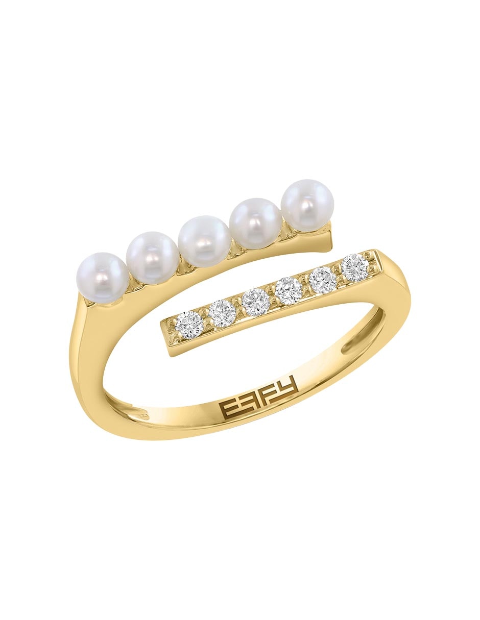 Anillo circular Effy diamante con acabado baño de oro 14 k