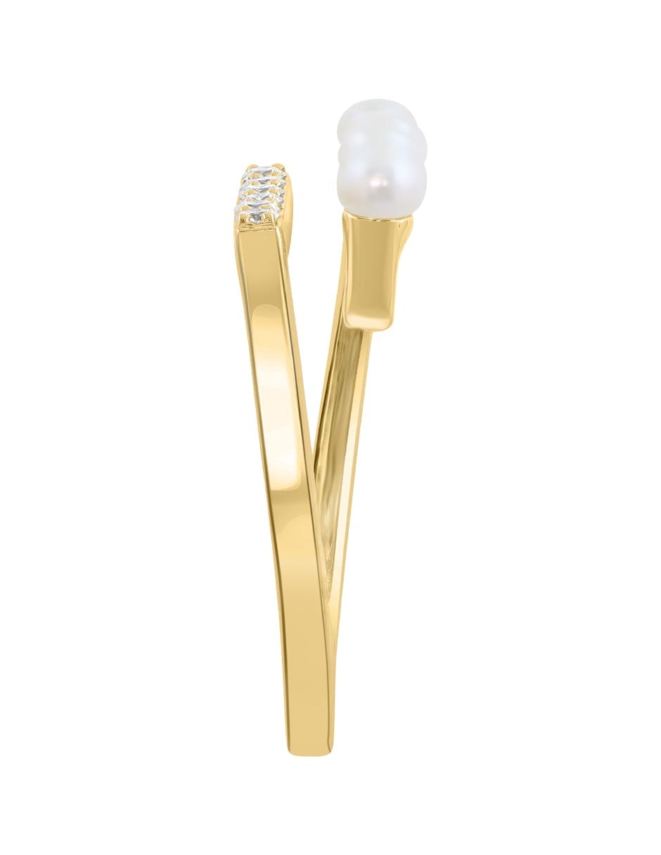 Anillo circular Effy diamante con acabado baño de oro 14 k