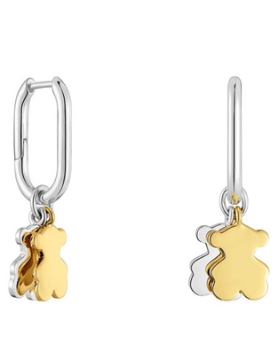 Aretes de aro oso de plata P 925 con acabado brillante Aretes de aro oso de plata P 925 con acabado brillante
