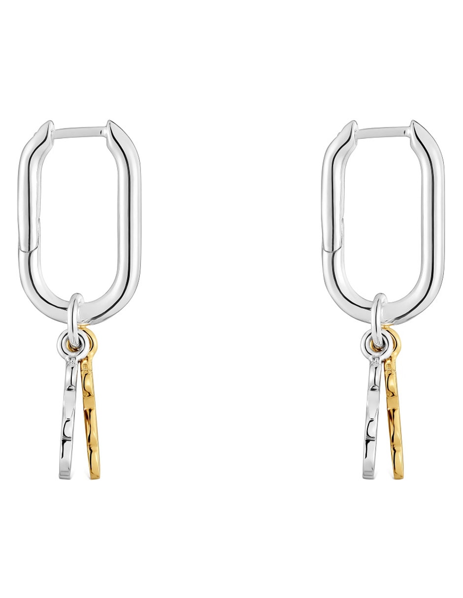 Aretes de aro oso de plata P 925 con acabado brillante 2