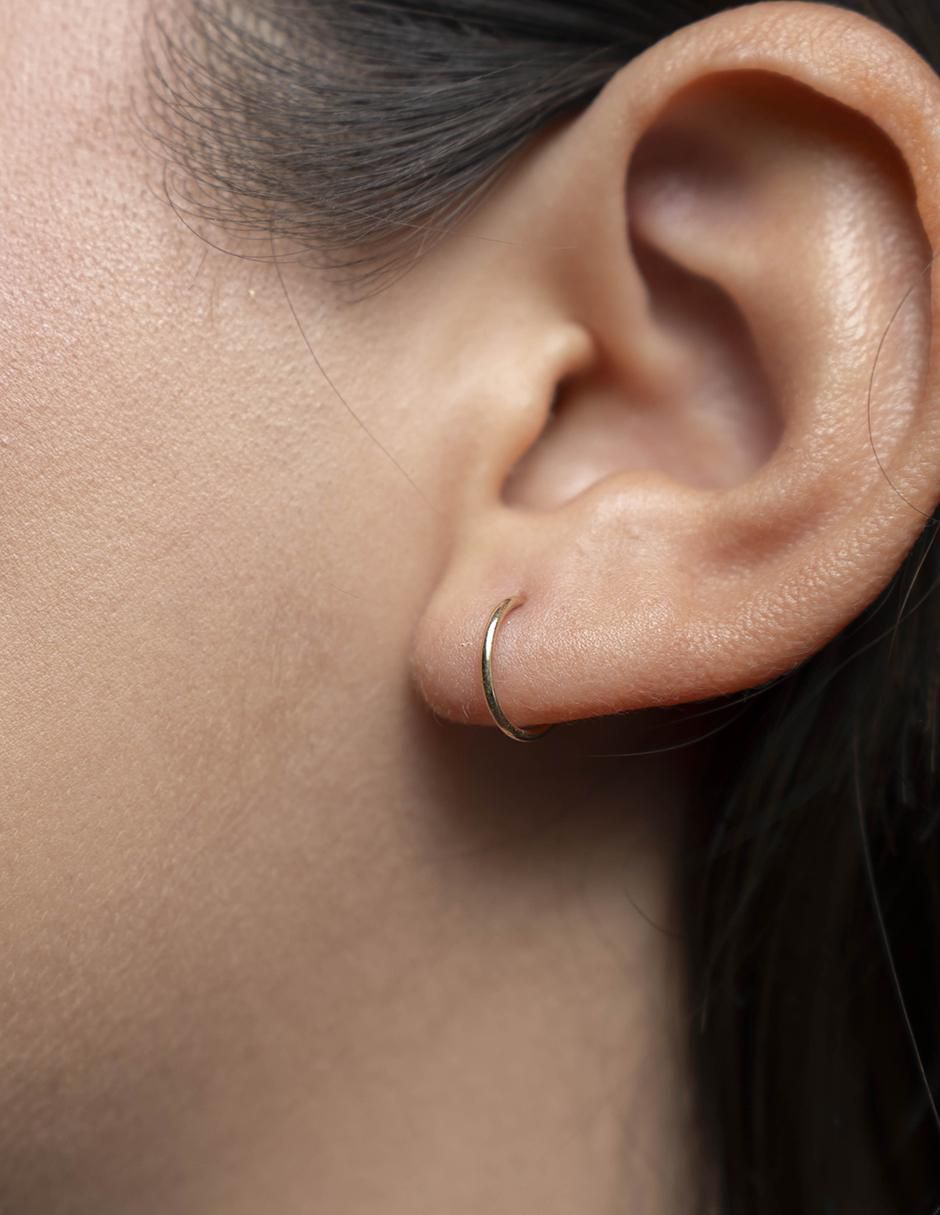 Arracadas de oro 14 K con acabado liso 3