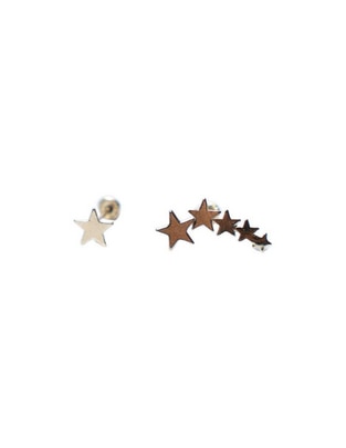 Broqueles de estrella de oro 14 K con acabado liso Broqueles de estrella de oro 14 K con acabado liso