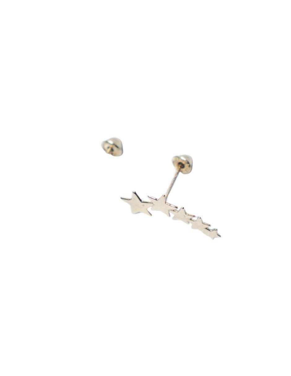 Broqueles de estrella de oro 14 K con acabado liso 2