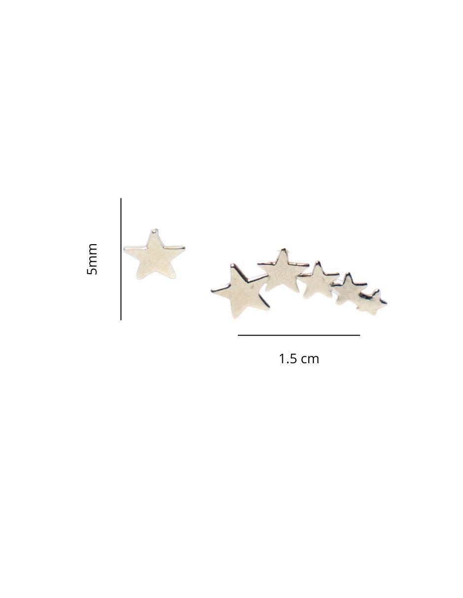 Broqueles de estrella de oro 14 K con acabado liso 5