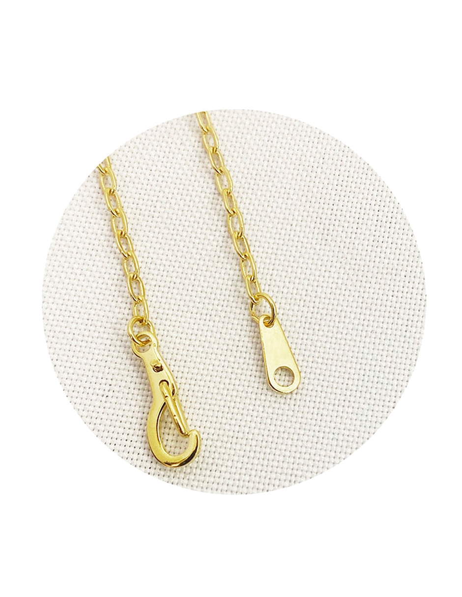 Collar con dije de pluma de baño de oro 18 k