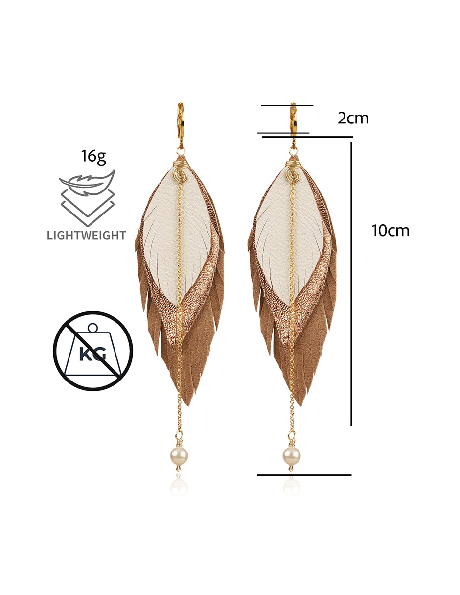 Aretes de pluma con acabado liso 9