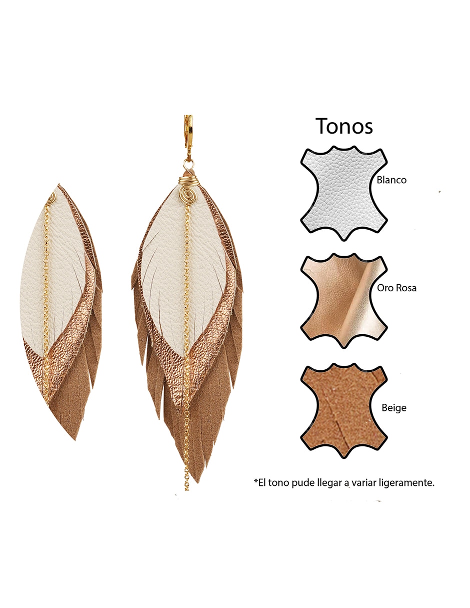 Aretes de pluma con acabado liso 3